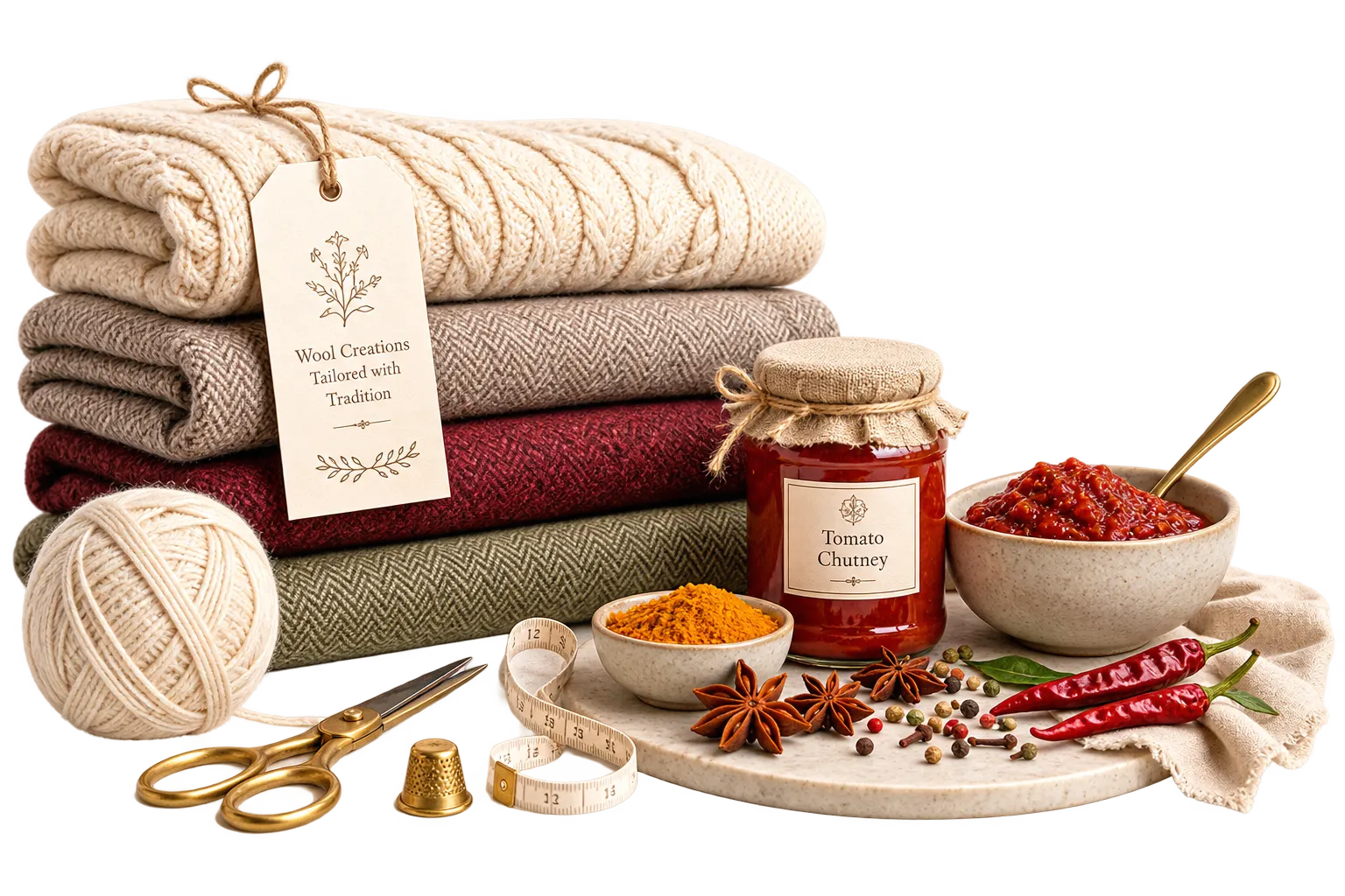 Wool creations and homemade chutneys