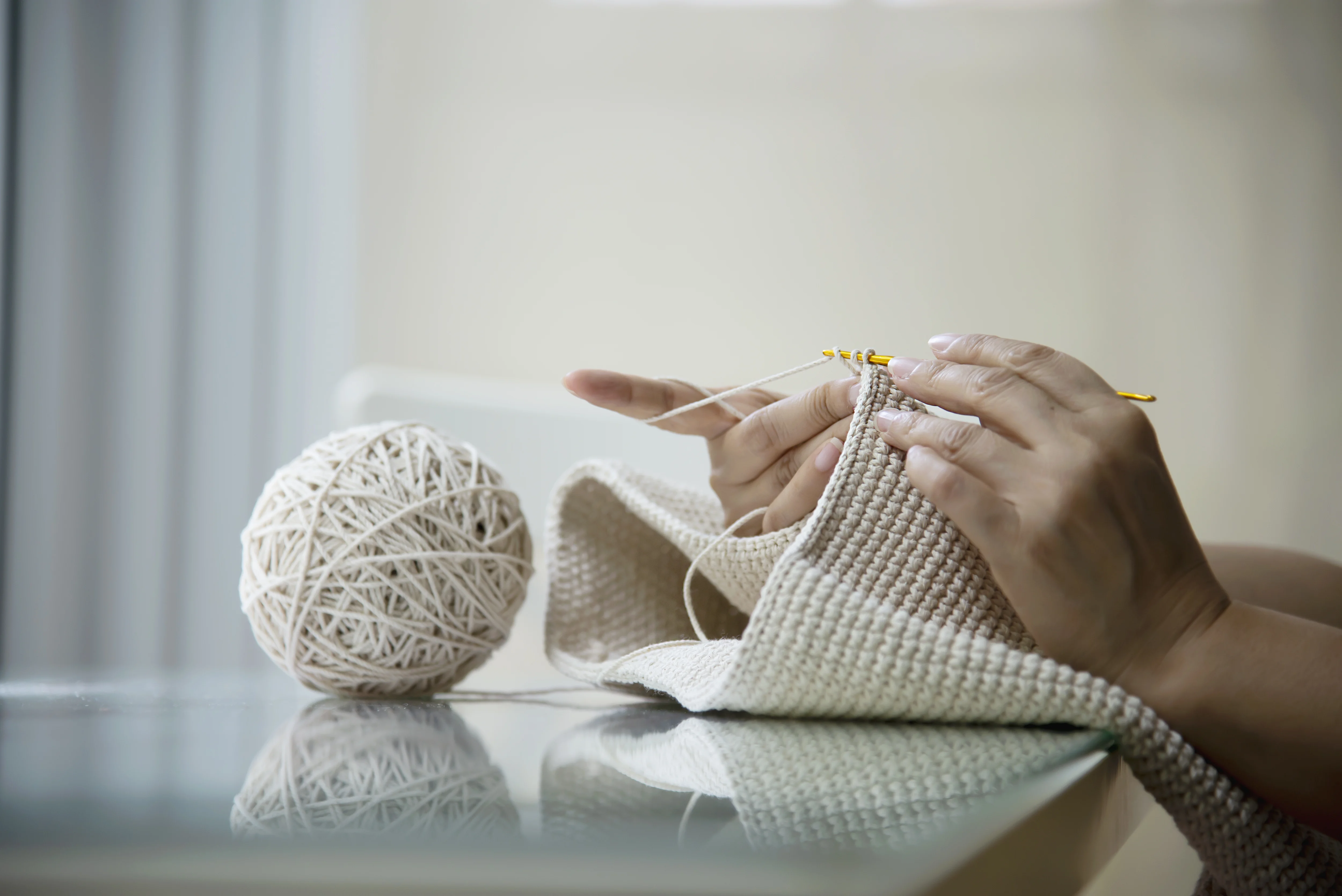 Hand knitting details and creative patterns